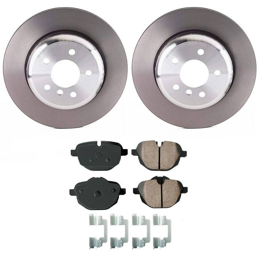 BMW Disc Brake Pad and Rotor Kit - Rear (330mm) (Ceramic) (EURO) 34216885452 - Akebono Euro Ultra-Premium 4119935KIT